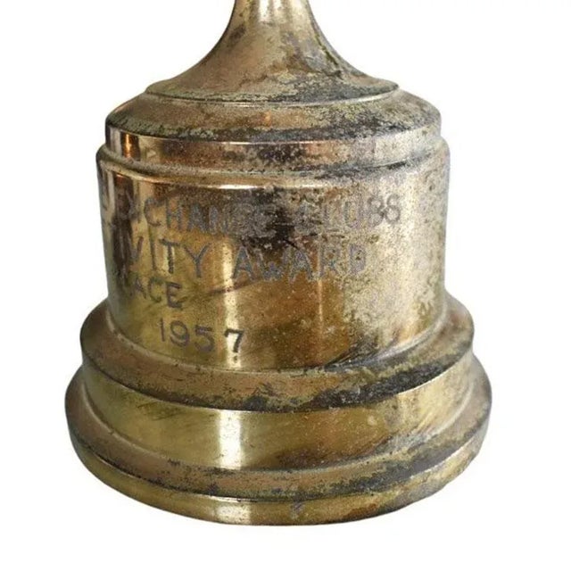 1950s 2nd Place Texas State Brass Trophy Cup 1957 For Sale - Image 5 of 7