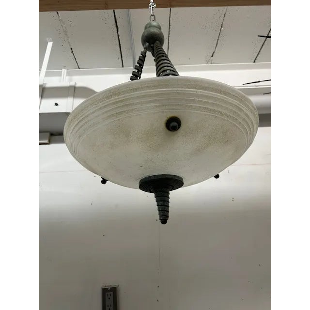 1980s Italian Scavo Glass Pendant Fixture For Sale In New York - Image 6 of 6