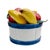 1990s Italian Glazed Ceramic Apples & Bananas Basket Topiary Centerpiece for Gumps San Francisco For Sale - Image 9 of 10
