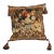 Antique Belgian Wool Tapestry Pillow With Tassels Feather Down For Sale