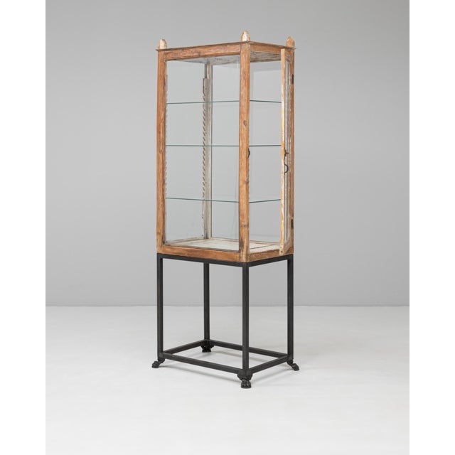 19th Century French Wooden Display Case On Metal Base For Sale - Image 4 of 18