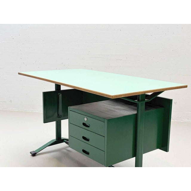 Industrial Workbench by Meneghello, 1970s, in Good conditions. Designed 1970 to 1979 This piece has an attribution mark, I...