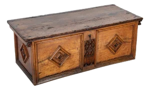16th Century French Carved Walnut Cassone With Gothic Tracery
