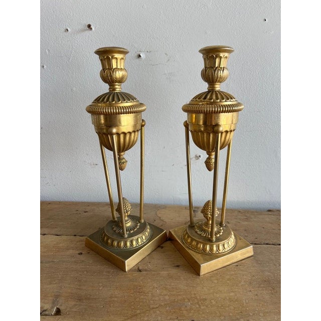 Early 20th Century Bronze Candle Holders For Sale - Image 10 of 11