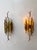 Longobard Pair of Hammered Glass Wrought Iron Sconces by Longobard, Italy, 1970s For Sale - Image 4 of 12