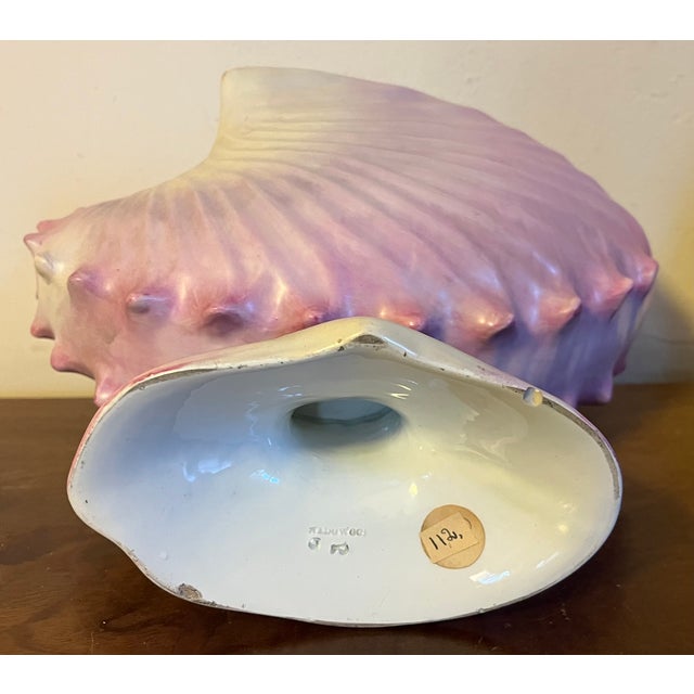 Antique 19th Century Wedgwood Pearlware Centerpiece - Pink Nautilus Sea Shell Compote Tureen With Clam Shell Under Tray For Sale - Image 16 of 18
