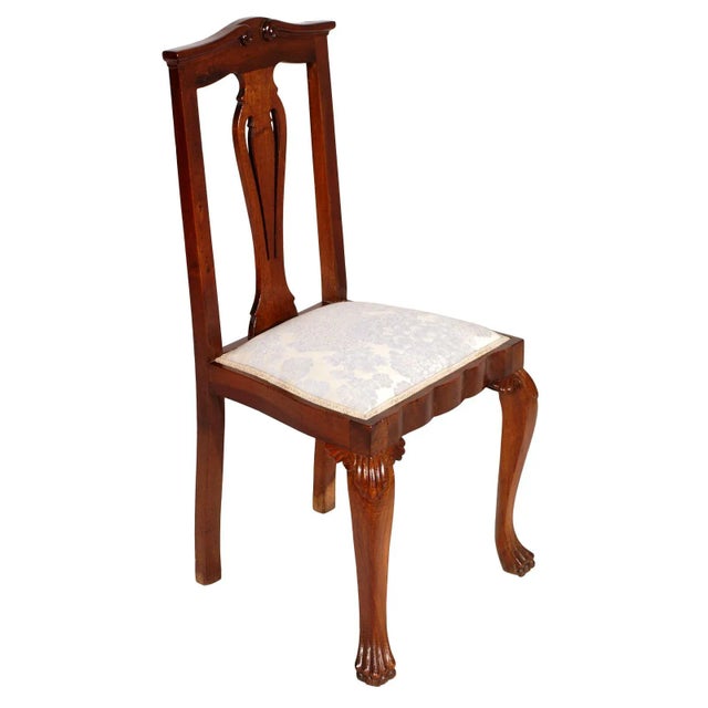 Baroque Italian Baroque Chippendale Style Walnut Chairs, 1920s, Set of 6 For Sale - Image 3 of 8