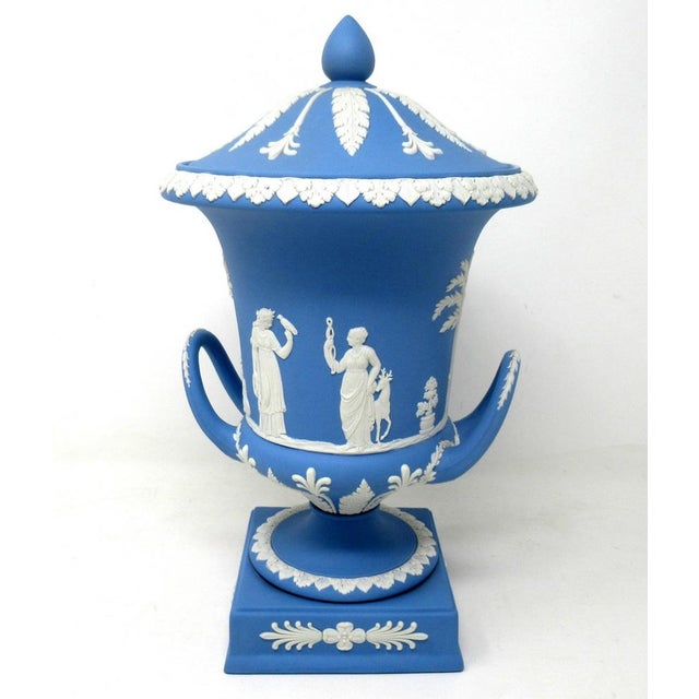 Antique Ceramic Vases with Mythological Classical Scenes, Set of 2