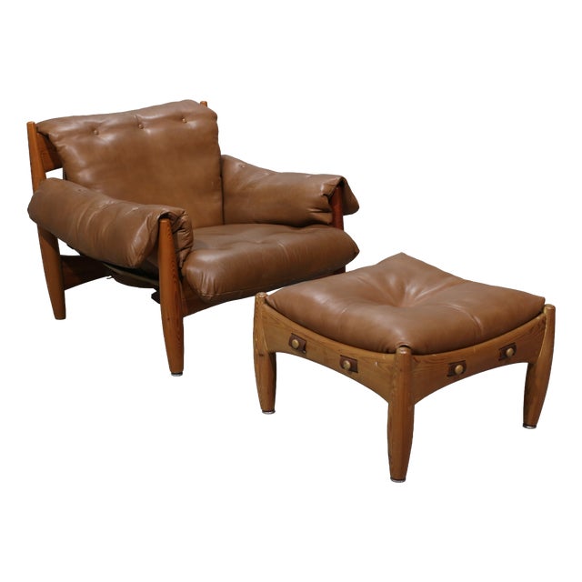 Set of Sheriff Lounge Chair and Ottoman by Sergio Rodrigues for ISA, 1960s For Sale