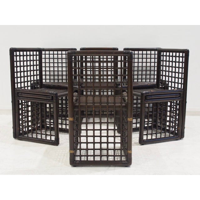 Mid-Century Modern Bamboo and Rattan Chairs by Afra & Tobia Scarpa for Maxalto, 1970s, Set of 6 For Sale - Image 3 of 16