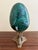 Monumental Malachite Egg on Brass Stand For Sale In South Bend - Image 6 of 10