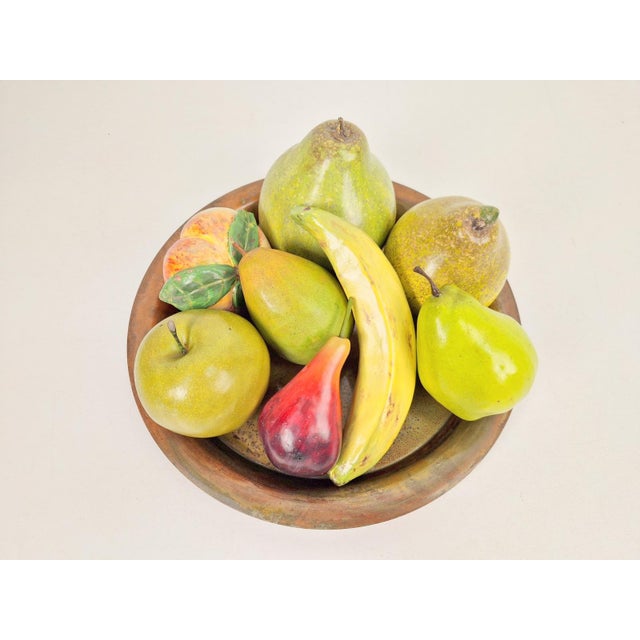 1970s Vintage Italian Handmade Assorted Fruits in Earthenware, 1970s, Set of 9 For Sale - Image 5 of 9