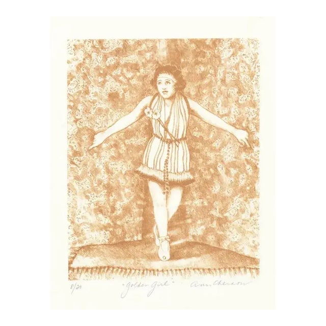 1990s Ann Chernow Golden Girl Lithograph For Sale