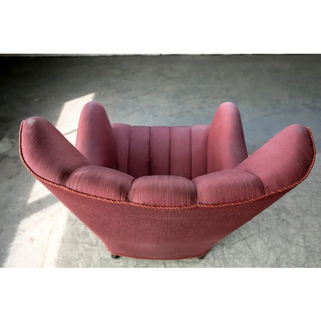 Fritz Hansen Style 1940s Danish Channel Back Lounge Chair For Sale - Image 9 of 10