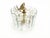 Mid 20th Century Mid-Century Modern 6 Light Etched Glass Panels Maple Leaf Design Chandelier For Sale - Image 4 of 8