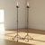 Rustic Hand Forged Iron Candelabra Pair (105cm) Antique Copper Hammered Stem with Socket and Drip Plate For Sale - Image 3 of 7