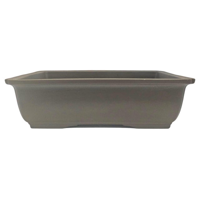 Mid-to-Late 20th Century Japanese Brown Rectangular Ceramic Bonsai Planter For Sale - Image 4 of 12