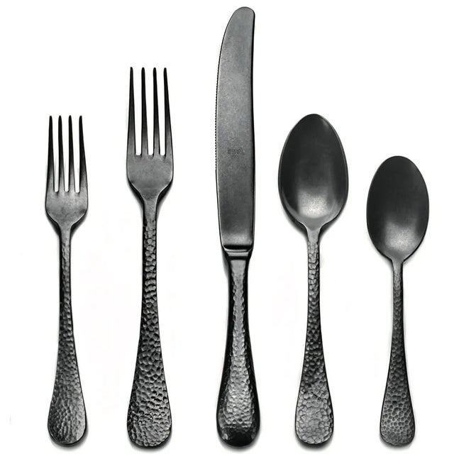 Contemporary Mepra Epoque 20-Piece Flatware Set, Oro Black Pewter For Sale - Image 3 of 3