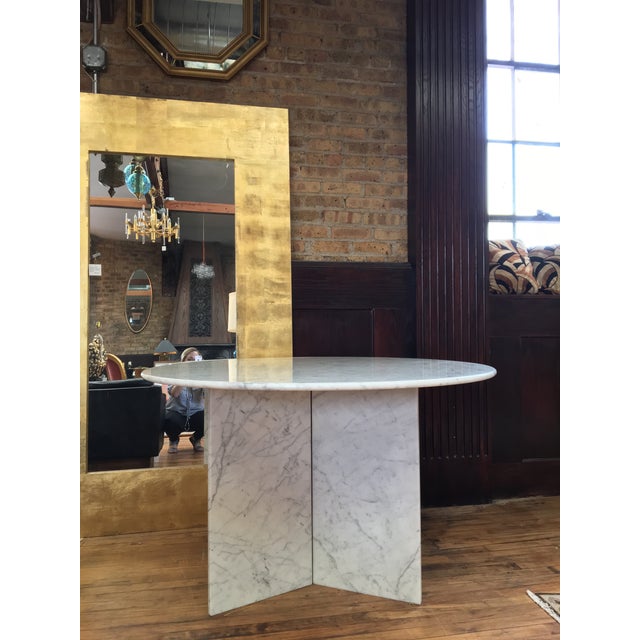 Round Carrara Marble Pedestal Dining Table | Chairish