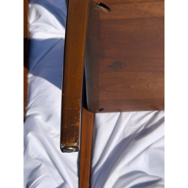 Heywood Wakefield Pair of Side Tables Walnut Made 1959 For Sale - Image 10 of 13