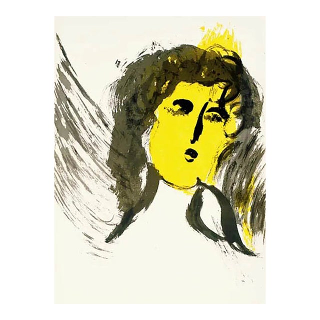 1956 Bible Chagall Original Lithograph Angel* For Sale