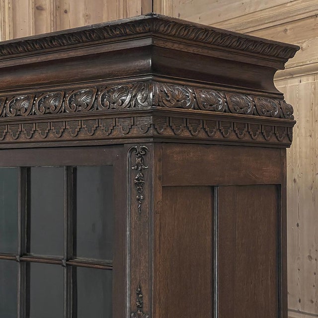 18th Century French Régence Carved Oak Bookcase ~ Bibliothèque For Sale - Image 17 of 18