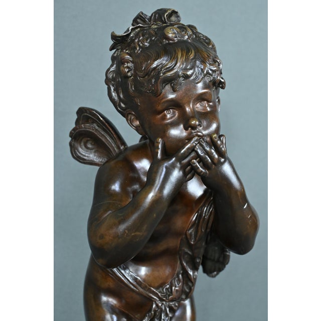 Bronze Love Sending Kisses in Bronze by A. Moreau, 1890s For Sale - Image 4 of 17