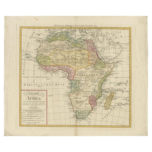 Antique map titled 'Charte von Africa'. Large, original antique map of Africa by Franz Ludwig Güssefeld. Published by...