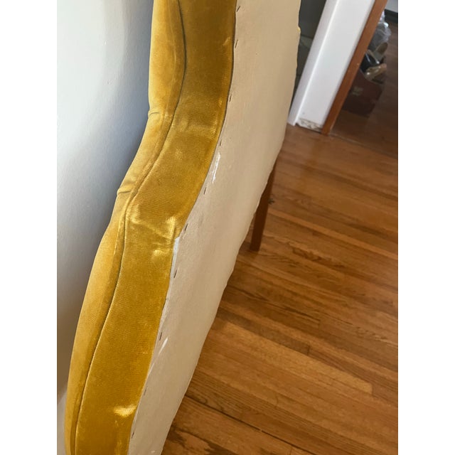 Vintage Upholstered Yellow Velvet Headboard - Twin For Sale - Image 6 of 8