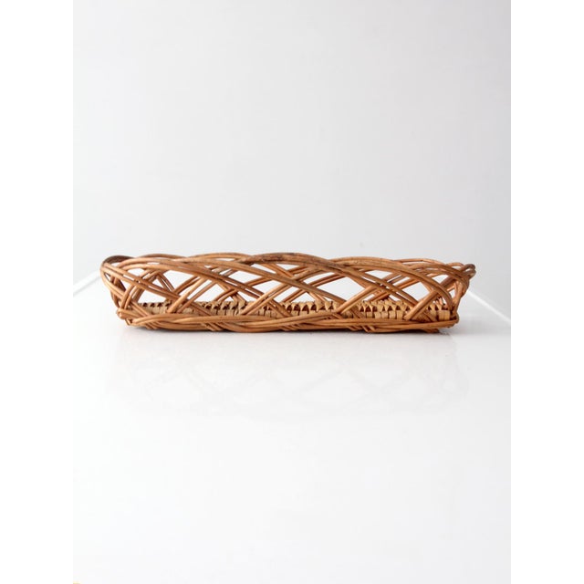 Vintage French Country Wicker Bread Basket With Open Weave For Sale - Image 15 of 15