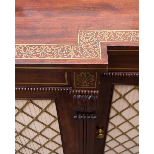 Regency Mahogany and Brass Inlaid Credenza From Westport House, Ireland For Sale - Image 10 of 18
