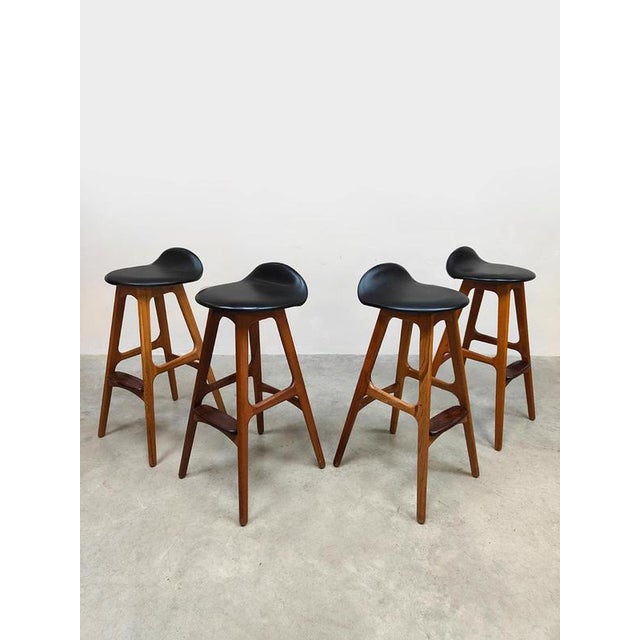 Vintage Danish OD 61 Stools by Erik Buck for OD Møbler, 1970s, Set of 4 For Sale - Image 3 of 8