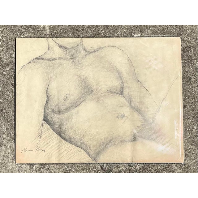 This original figure drawing by artist Mimi Abney is a compelling and sensitive study of the male form. Executed in...