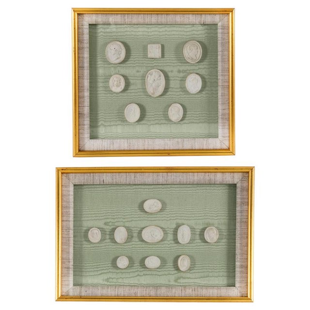 Antique Framed Plaster Grand Tour Intaglios, 19th Century, Set of 2 For Sale - Image 13 of 13