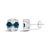 Haus of Brilliance .925 Sterling Silver 2.0 Cttw Blue Diamond Composite Cluster Stud Earring For Sale - Image 4 of 4