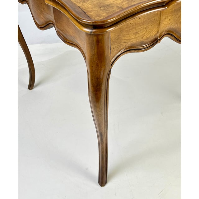 Vintage Baker Furniture French Provincial Louis XV Burl Wood Side Table For Sale - Image 13 of 15