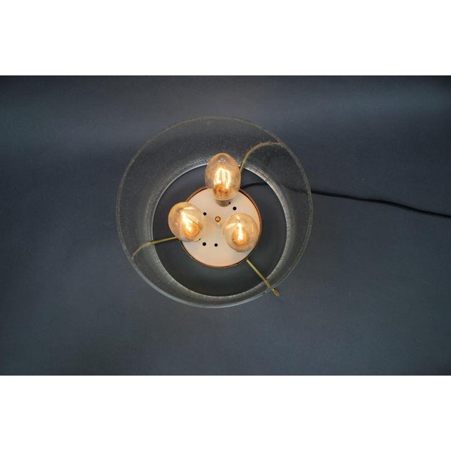 German Brass and Textured Glass Ceiling Lights, 1970s, Set of 2 For Sale - Image 11 of 13