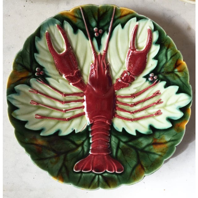 Wedgwood 19th Century Victorian Wedgwood Majolica Lobster Plate For Sale - Image 4 of 5
