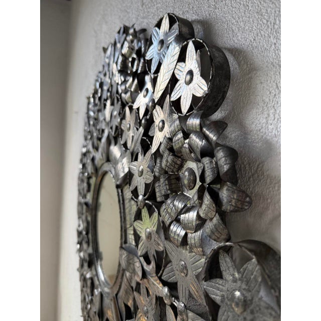 Vintage Mexican Metal Mirror, 1960s For Sale - Image 11 of 18