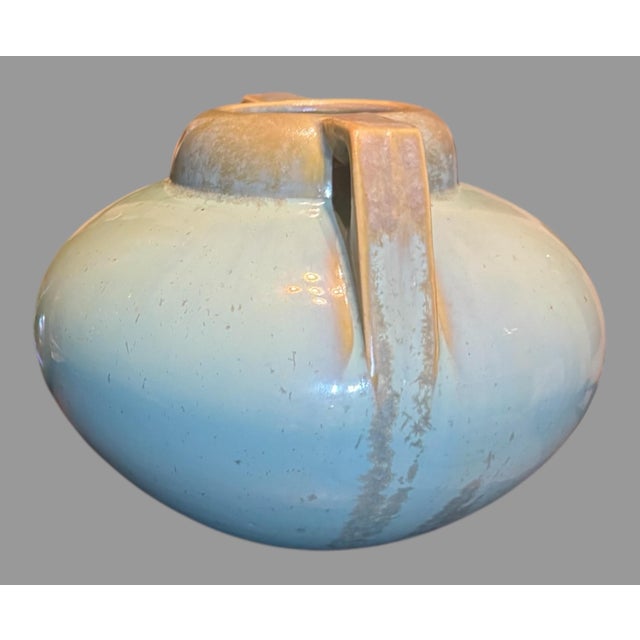 Vintage Fulper Art Pottery Double Handled 6.5" Vase For Sale - Image 11 of 12