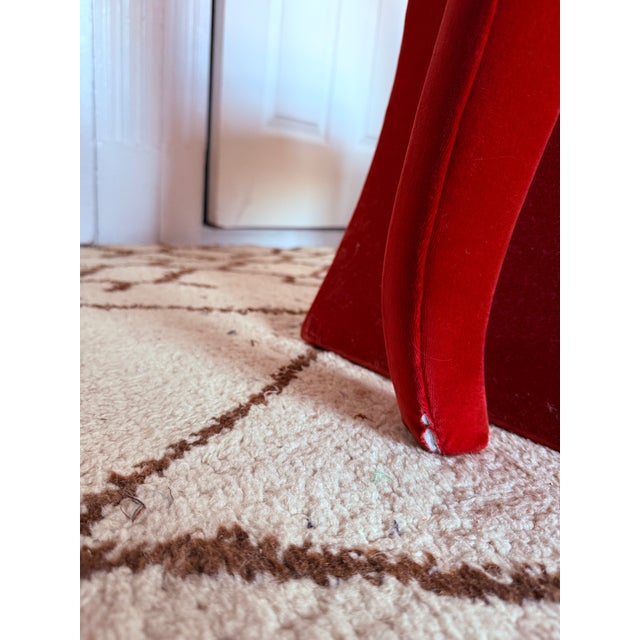 1990s Italian Red Velvet Dialogica “Splash” Sculptural Dining Chairs — Set of 4 For Sale - Image 14 of 18