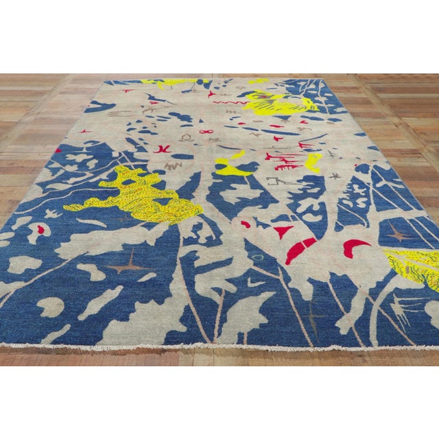 Textile Joan Miro Inspired Vintage Style Rug, 06'03 X 09'05 For Sale - Image 7 of 9