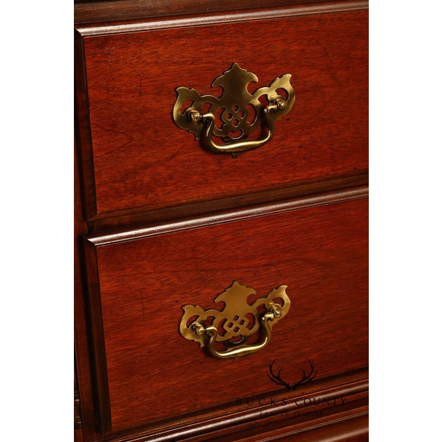American Drew Traditional Chippendale Style Mahogany Highboy Chest on Chest Tall Dresser For Sale - Image 4 of 18