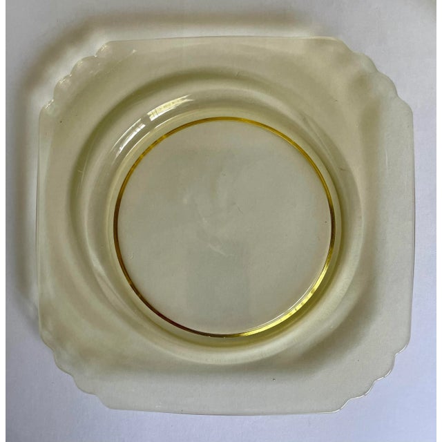 Glass Early 20th Century Set of 12 Yellow Depression Era Glasses and Plates For Sale - Image 7 of 13
