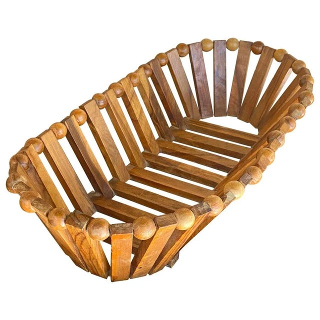 Wooden Fruit Basket, France, 1960s For Sale - Image 6 of 6