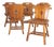Sculptural Pine Dining Chairs with Keyhole Backs, 1970s, Set of 4 For Sale