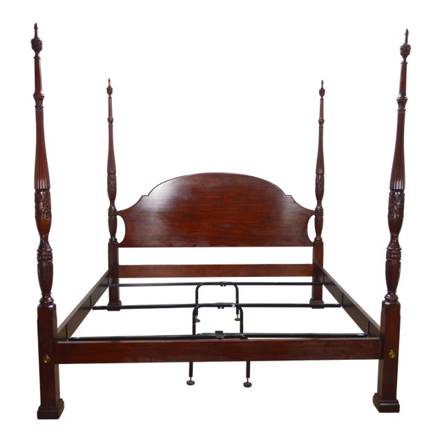 Henkel Harris Mahogany King Rice Poster Bed For Sale