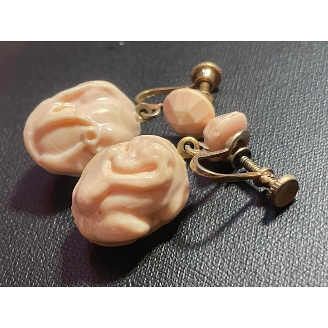 Lucite Demi-Parure Marriage in Pink Earrings and Necklace, Classic MCM West Germany For Sale In South Bend - Image 6 of 8