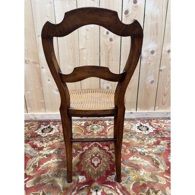 Wood Antique Louis Philippe Caned Walnut Chairs, 1800s, Set of 6 For Sale - Image 7 of 10
