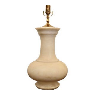 Early 20th Century Impressive Alabaster Gourd Table Lamp For Sale